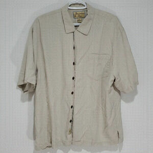Boundary Bay large silk button down short sleeve shirt